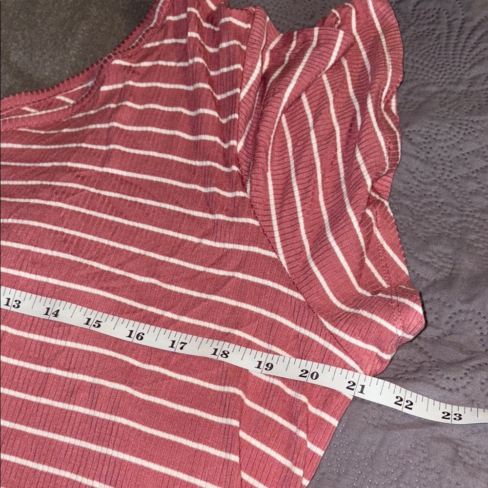 Pink Striped One-Shoulder Top - Picture 6 of 9